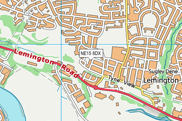 NE15 8DX map - OS VectorMap District (Ordnance Survey)