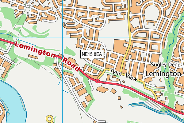 NE15 8EA map - OS VectorMap District (Ordnance Survey)