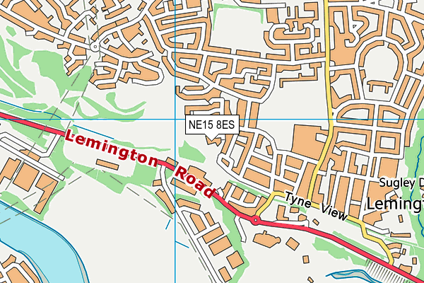 NE15 8ES map - OS VectorMap District (Ordnance Survey)