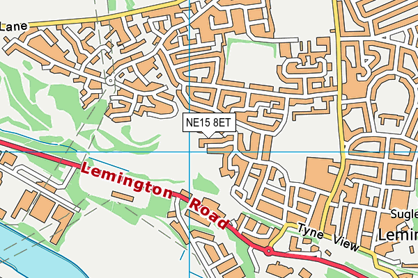 NE15 8ET map - OS VectorMap District (Ordnance Survey)