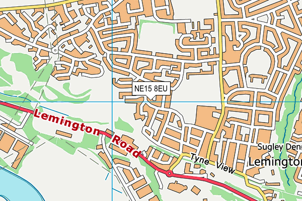 NE15 8EU map - OS VectorMap District (Ordnance Survey)