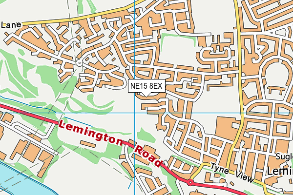 NE15 8EX map - OS VectorMap District (Ordnance Survey)