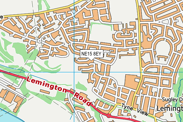 NE15 8EY map - OS VectorMap District (Ordnance Survey)