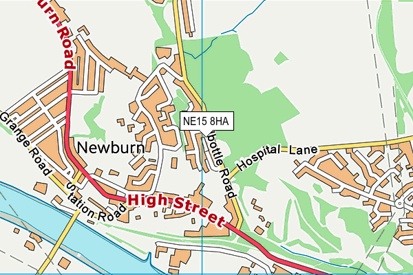 NE15 8HA map - OS VectorMap District (Ordnance Survey)