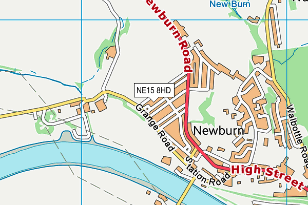 NE15 8HD map - OS VectorMap District (Ordnance Survey)