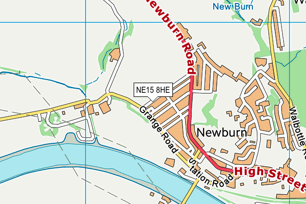 NE15 8HE map - OS VectorMap District (Ordnance Survey)