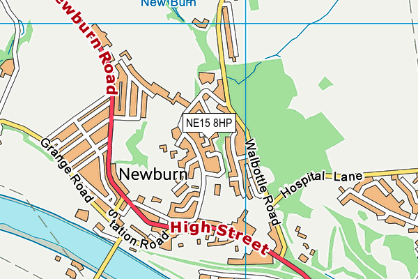 NE15 8HP map - OS VectorMap District (Ordnance Survey)