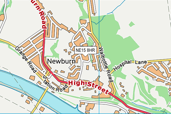 NE15 8HR map - OS VectorMap District (Ordnance Survey)