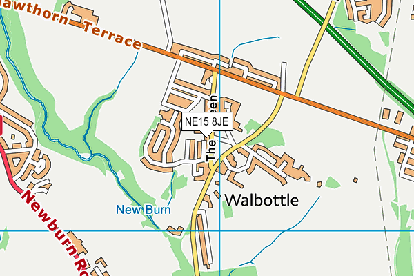 NE15 8JE map - OS VectorMap District (Ordnance Survey)