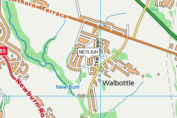 NE15 8JH map - OS VectorMap District (Ordnance Survey)