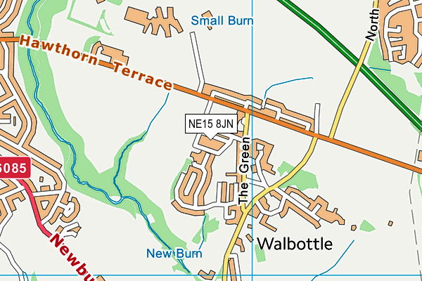NE15 8JN map - OS VectorMap District (Ordnance Survey)