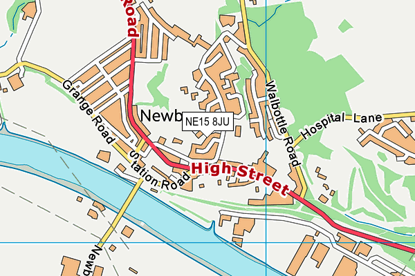 NE15 8JU map - OS VectorMap District (Ordnance Survey)