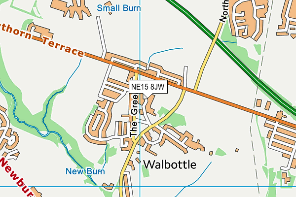 NE15 8JW map - OS VectorMap District (Ordnance Survey)