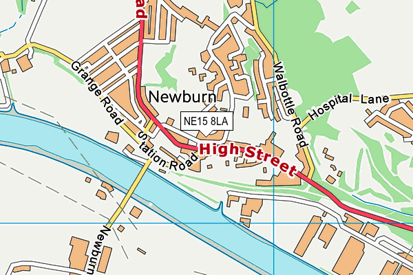 NE15 8LA map - OS VectorMap District (Ordnance Survey)