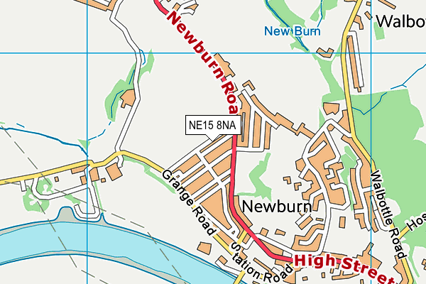 NE15 8NA map - OS VectorMap District (Ordnance Survey)