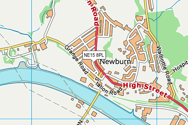 NE15 8PL map - OS VectorMap District (Ordnance Survey)