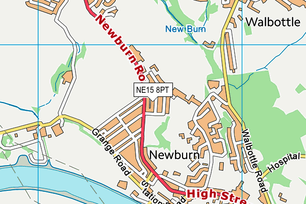 NE15 8PT map - OS VectorMap District (Ordnance Survey)