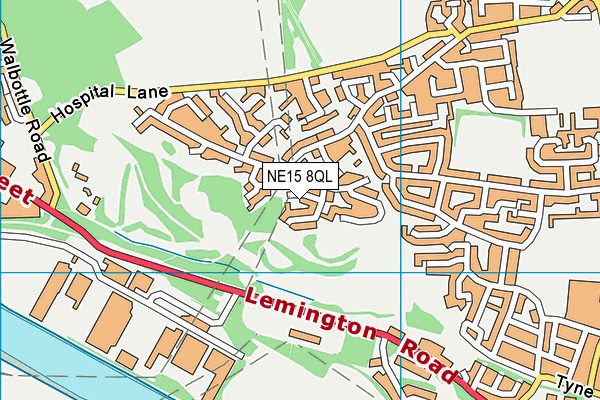 NE15 8QL map - OS VectorMap District (Ordnance Survey)