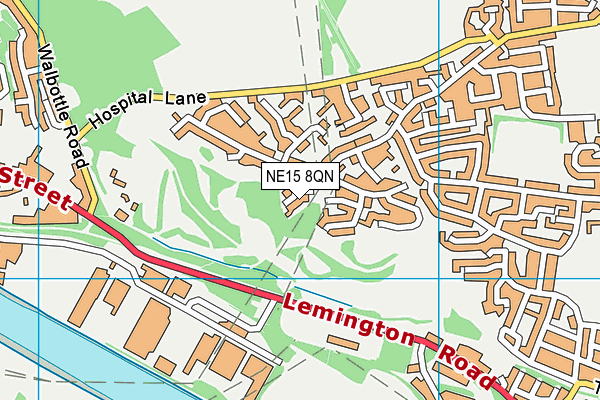 NE15 8QN map - OS VectorMap District (Ordnance Survey)