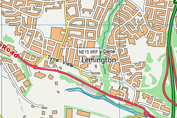 NE15 8RF map - OS VectorMap District (Ordnance Survey)