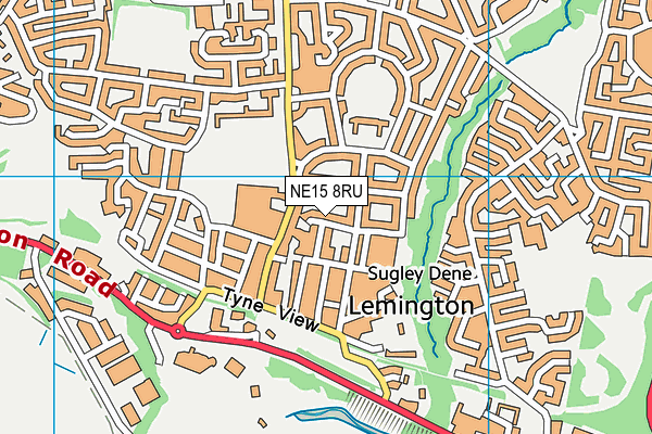 NE15 8RU map - OS VectorMap District (Ordnance Survey)