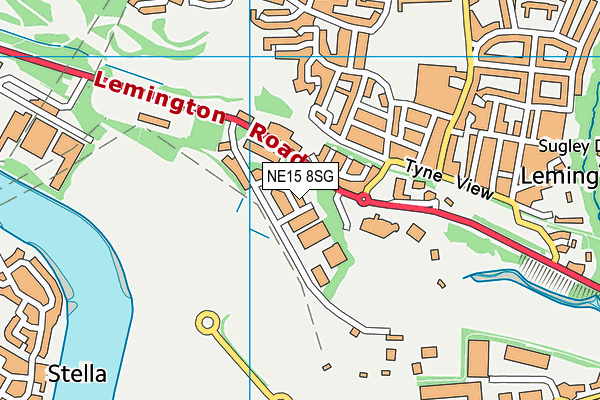 NE15 8SG map - OS VectorMap District (Ordnance Survey)