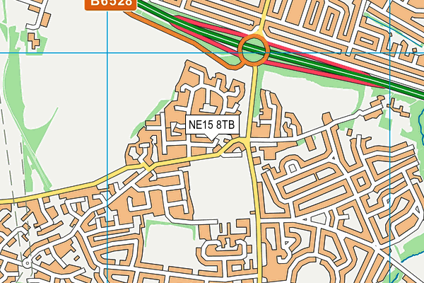 NE15 8TB map - OS VectorMap District (Ordnance Survey)