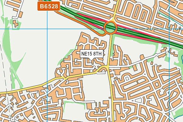 NE15 8TH map - OS VectorMap District (Ordnance Survey)
