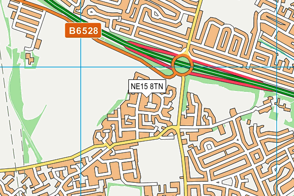 NE15 8TN map - OS VectorMap District (Ordnance Survey)