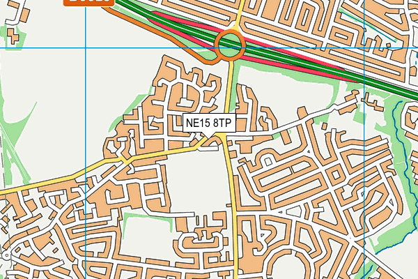 NE15 8TP map - OS VectorMap District (Ordnance Survey)