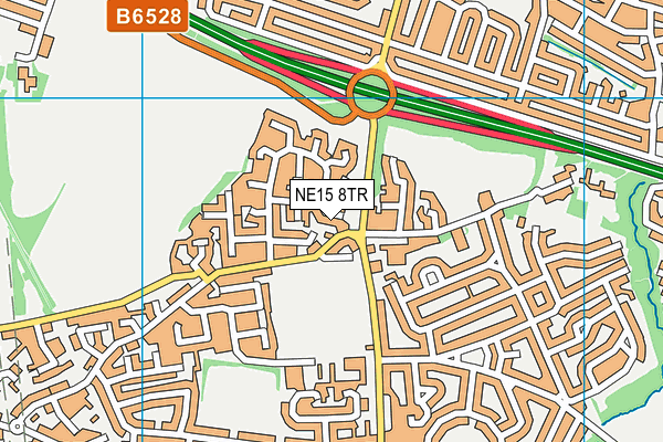NE15 8TR map - OS VectorMap District (Ordnance Survey)