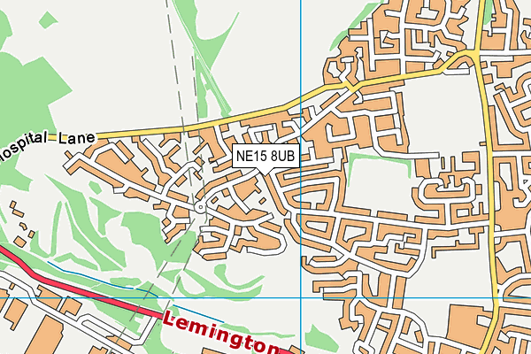 NE15 8UB map - OS VectorMap District (Ordnance Survey)