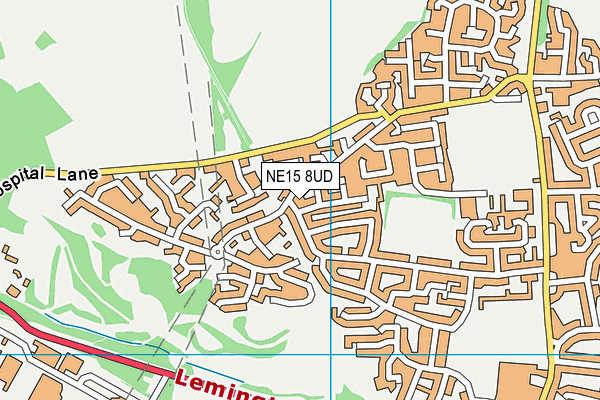 NE15 8UD map - OS VectorMap District (Ordnance Survey)