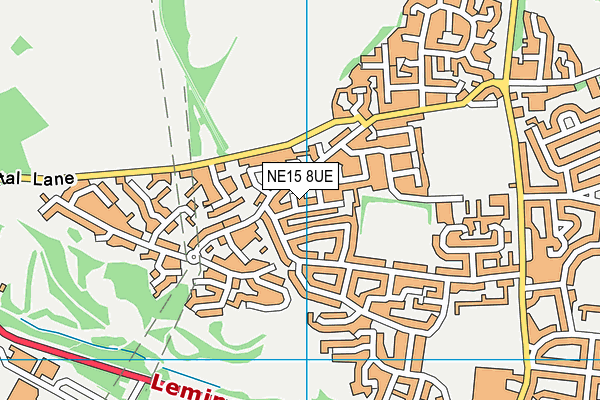 NE15 8UE map - OS VectorMap District (Ordnance Survey)
