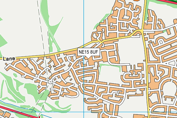 NE15 8UF map - OS VectorMap District (Ordnance Survey)