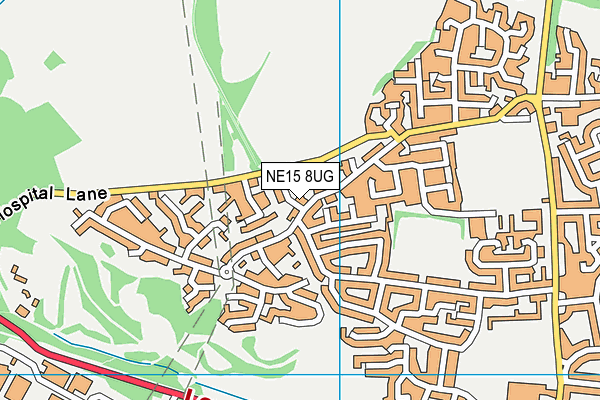 NE15 8UG map - OS VectorMap District (Ordnance Survey)