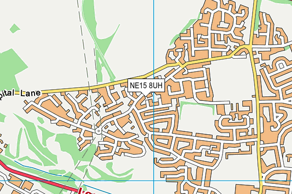 NE15 8UH map - OS VectorMap District (Ordnance Survey)