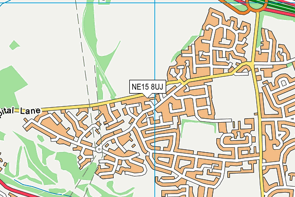 NE15 8UJ map - OS VectorMap District (Ordnance Survey)