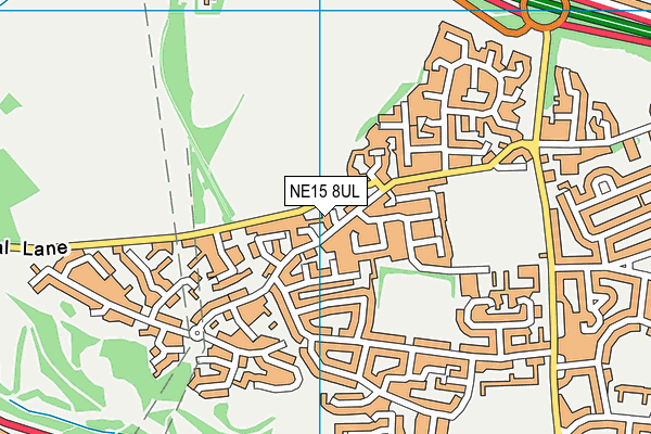NE15 8UL map - OS VectorMap District (Ordnance Survey)