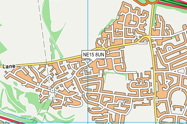 NE15 8UN map - OS VectorMap District (Ordnance Survey)