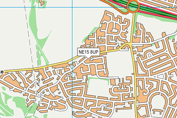 NE15 8UP map - OS VectorMap District (Ordnance Survey)