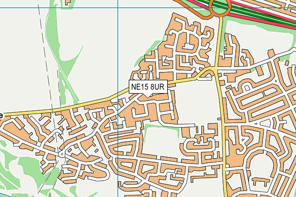 NE15 8UR map - OS VectorMap District (Ordnance Survey)