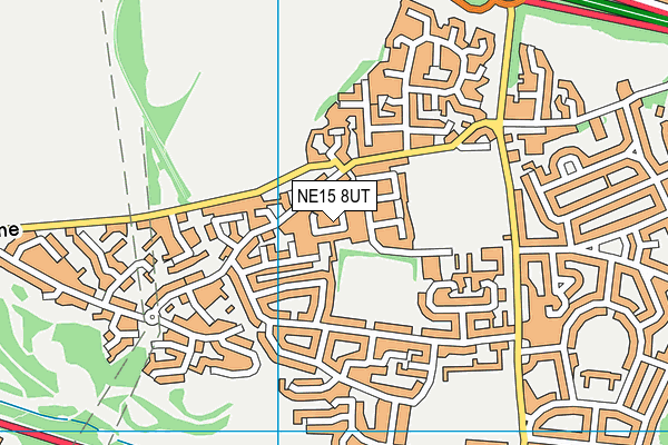 NE15 8UT map - OS VectorMap District (Ordnance Survey)