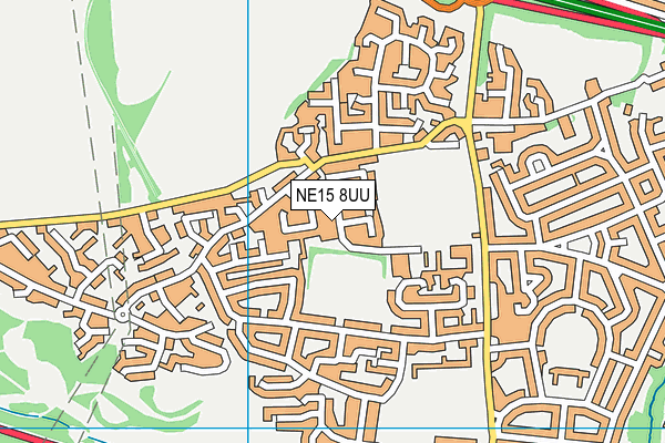 NE15 8UU map - OS VectorMap District (Ordnance Survey)