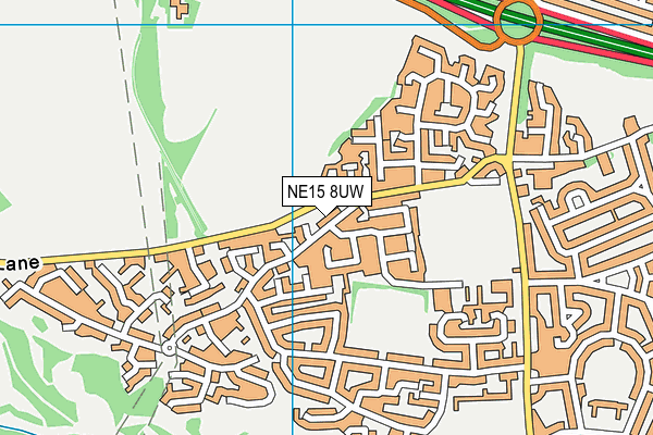 NE15 8UW map - OS VectorMap District (Ordnance Survey)