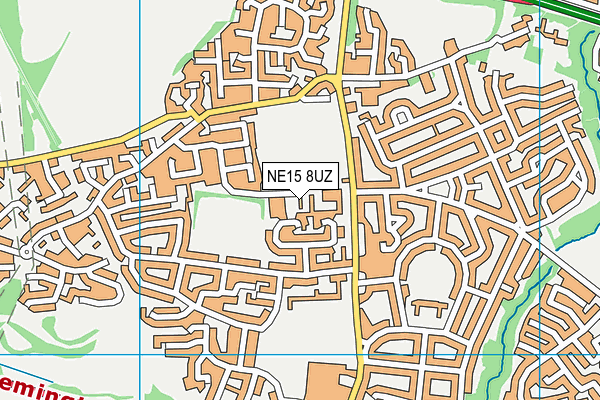 NE15 8UZ map - OS VectorMap District (Ordnance Survey)