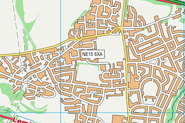 NE15 8XA map - OS VectorMap District (Ordnance Survey)