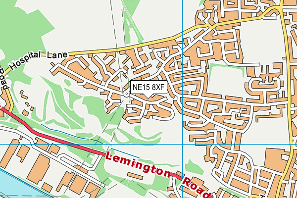 NE15 8XF map - OS VectorMap District (Ordnance Survey)