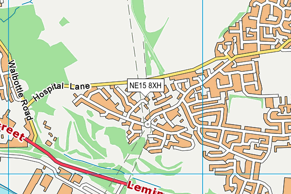 NE15 8XH map - OS VectorMap District (Ordnance Survey)