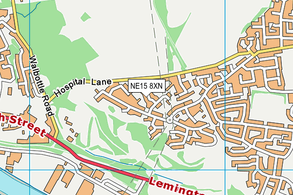 NE15 8XN map - OS VectorMap District (Ordnance Survey)